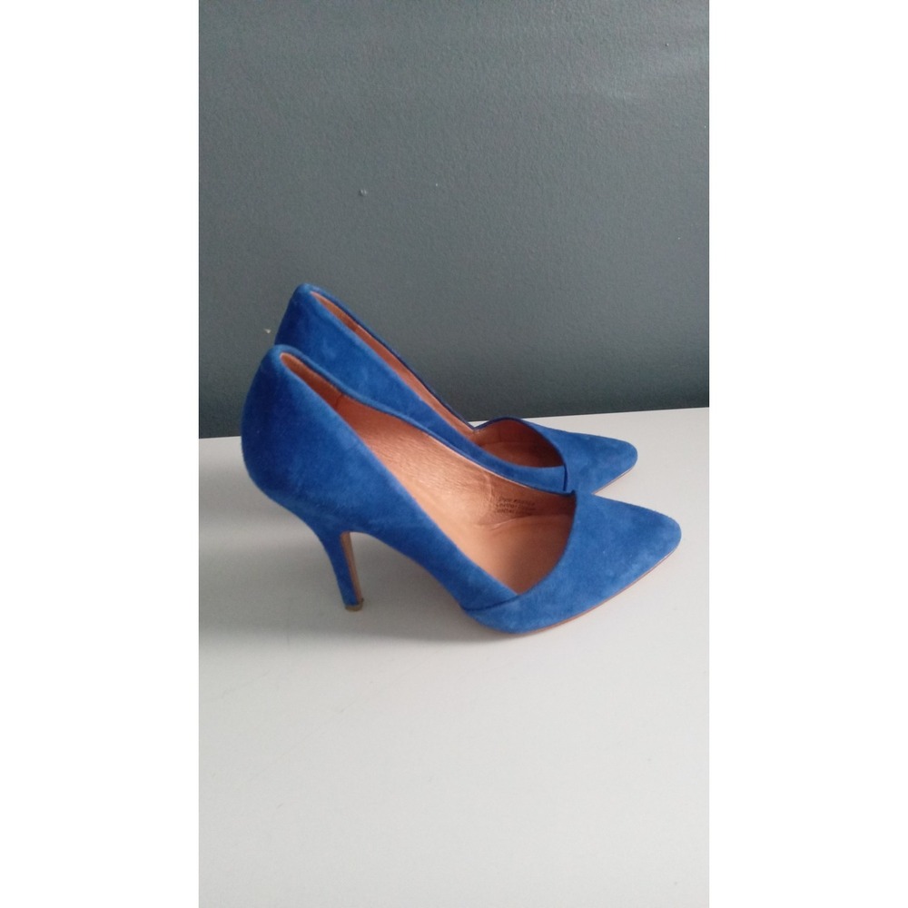 Madewell Suede Pointed-Toe‎ Heels Cobalt Blue Pumps Classic Shoes - Picture 7 of 8